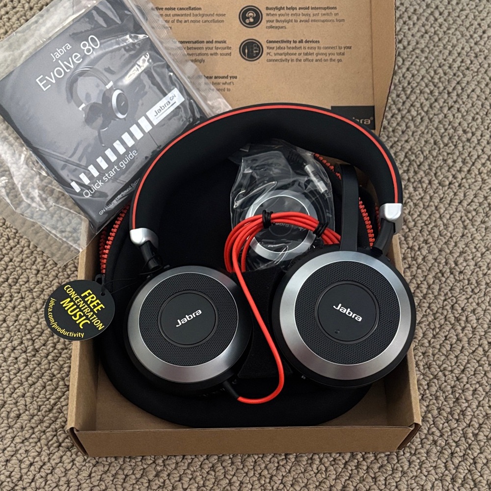 Jabra Evolve 80 Over-Ear Headphones